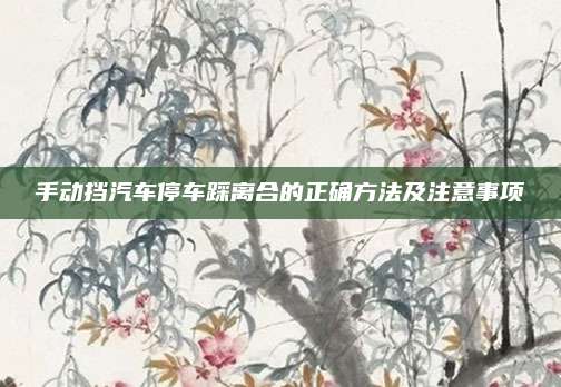 手动挡汽车停车踩离合的正确方法及注意事项