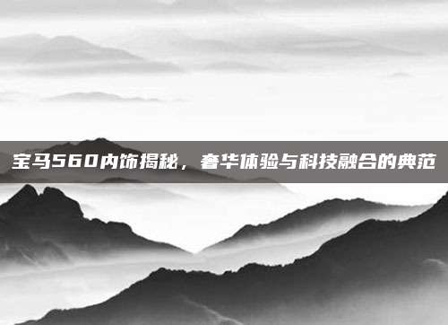 宝马560内饰揭秘,奢华体验与科技融合的典范