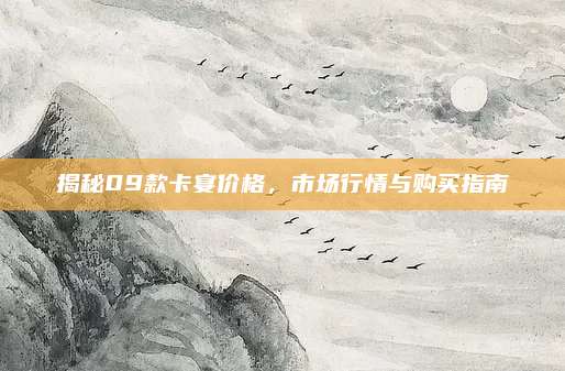 揭秘09款卡宴价格,市场行情与购买指南