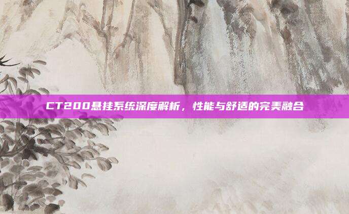 CT200悬挂系统深度解析,性能与舒适的完美融合
