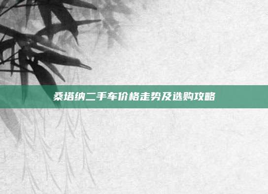 桑塔纳二手车价格走势及选购攻略