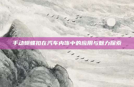 手动蝴蝶扣在汽车内饰中的应用与魅力探索