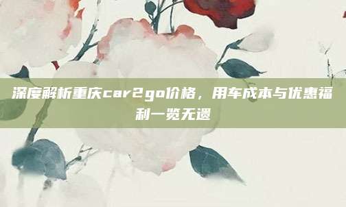 深度解析重庆car2go价格，用车成本与优惠福利一览无遗