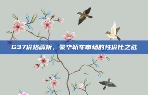 G37价格解析，豪华轿车市场的性价比之选