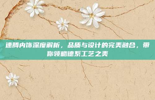 速腾内饰深度解析,品质与设计的完美融合,带你领略德系工艺之美