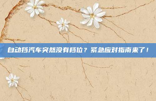 自动挡汽车突然没有档位?紧急应对指南来了!