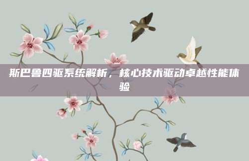 斯巴鲁四驱系统解析,核心技术驱动卓越性能体验