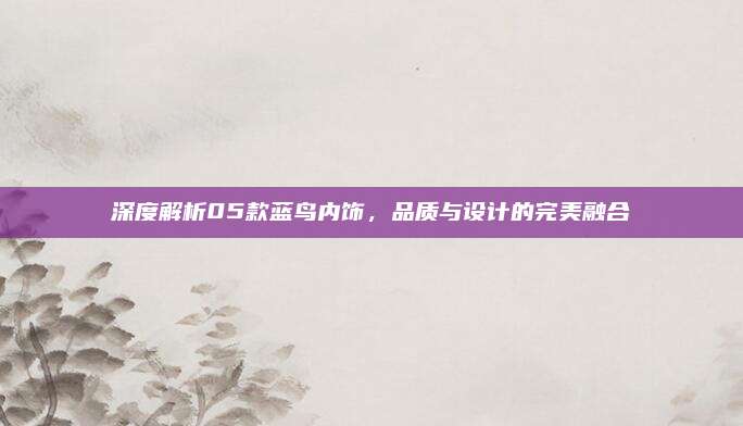 深度解析05款蓝鸟内饰,品质与设计的完美融合