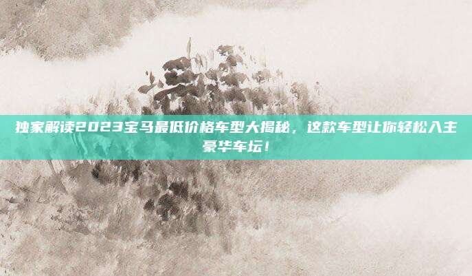 独家解读2023宝马最低价格车型大揭秘，这款车型让你轻松入主豪华车坛！