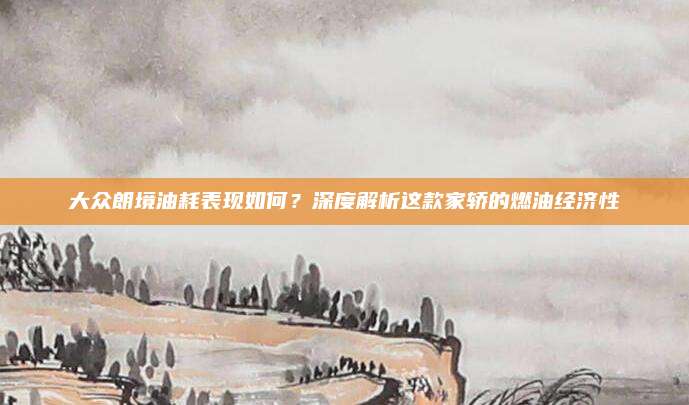 大众朗境油耗表现如何?深度解析这款家轿的燃油经济性