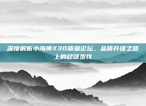 深度解析小海狮X30质量论坛,品质升级之路上的稳健步伐