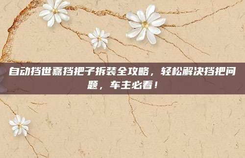 自动挡世嘉挡把子拆装全攻略,轻松解决挡把问题,车主必看!