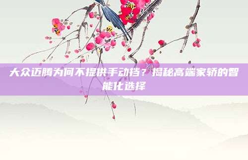 大众迈腾为何不提供手动挡?揭秘高端家轿的智能化选择