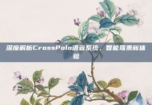 深度解析CrossPolo语音系统,智能驾乘新体验
