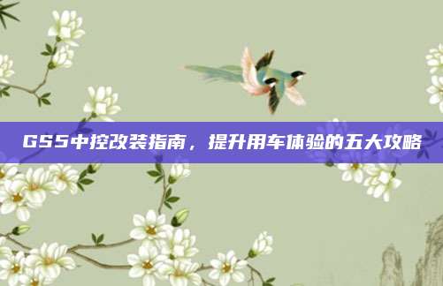GS5中控改装指南,提升用车体验的五大攻略