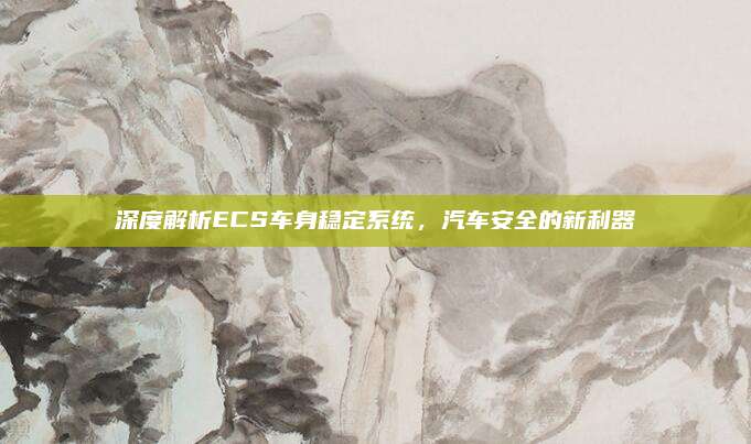 深度解析ECS车身稳定系统，汽车安全的新利器