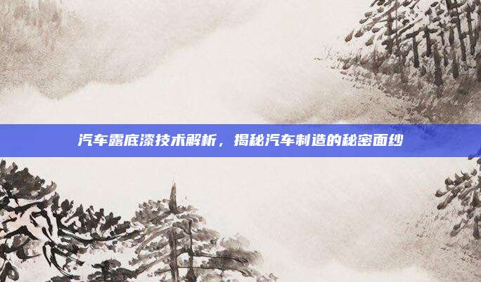 汽车露底漆技术解析，揭秘汽车制造的秘密面纱
