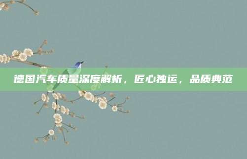 德国汽车质量深度解析，匠心独运，品质典范