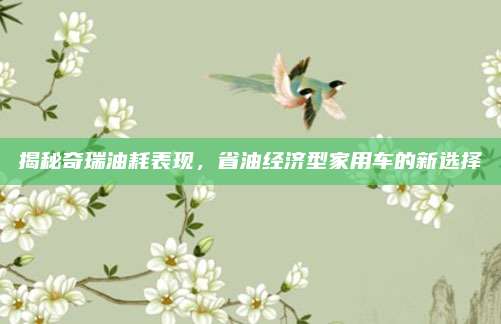 揭秘奇瑞油耗表现，省油经济型家用车的新选择