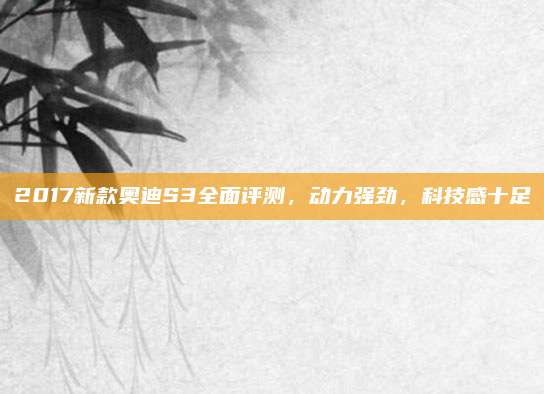 2017新款奥迪S3全面评测,动力强劲,科技感十足