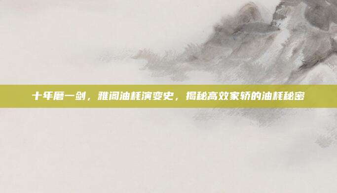 十年磨一剑，雅阁油耗演变史，揭秘高效家轿的油耗秘密