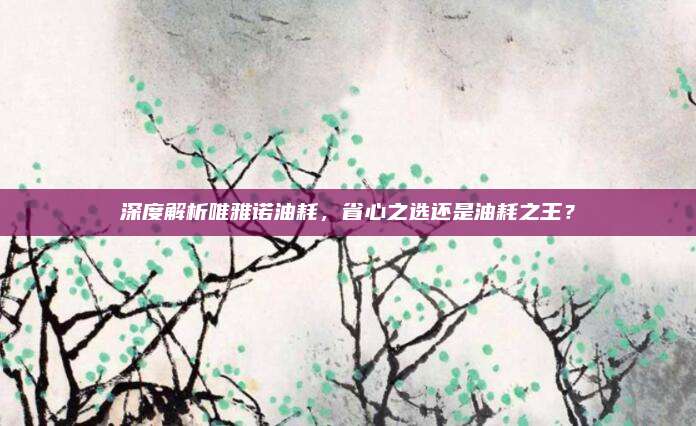 深度解析唯雅诺油耗,省心之选还是油耗之王?