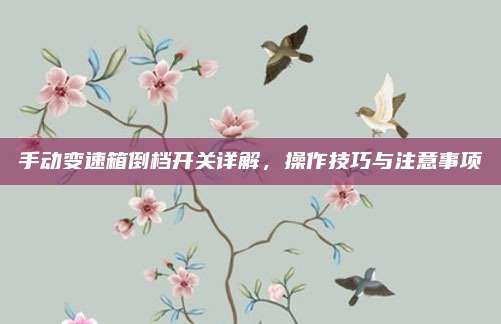 手动变速箱倒档开关详解，操作技巧与注意事项