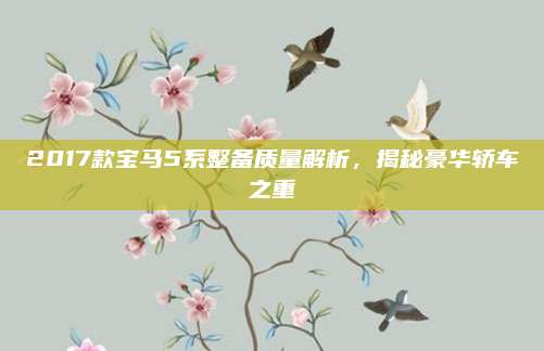 2017款宝马5系整备质量解析,揭秘豪华轿车之重