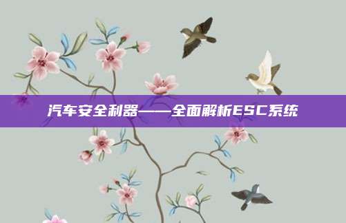 汽车安全利器——全面解析ESC系统