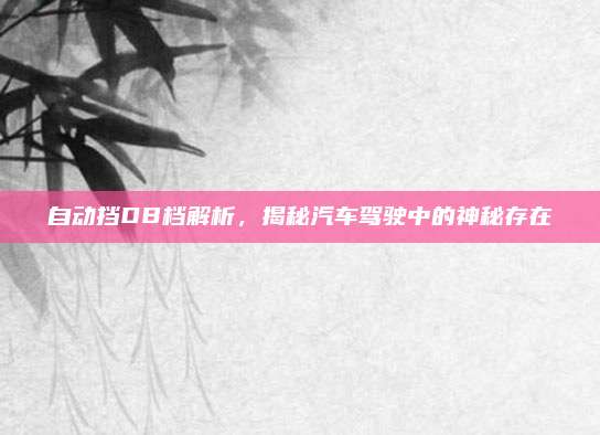 自动挡DB档解析,揭秘汽车驾驶中的神秘存在