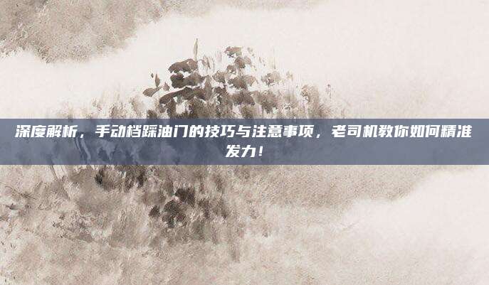 深度解析,手动档踩油门的技巧与注意事项,老司机教你如何精准发力!