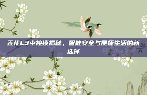莲花L3中控锁揭秘,智能安全与便捷生活的新选择