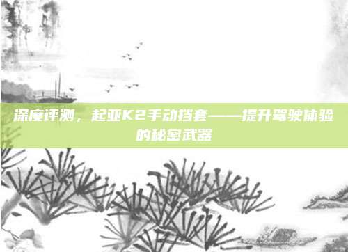 深度评测,起亚K2手动挡套——提升驾驶体验的秘密武器