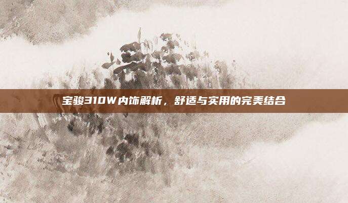 宝骏310W内饰解析,舒适与实用的完美结合