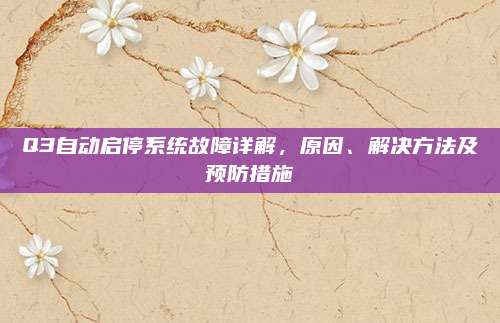 Q3自动启停系统故障详解，原因、解决方法及预防措施