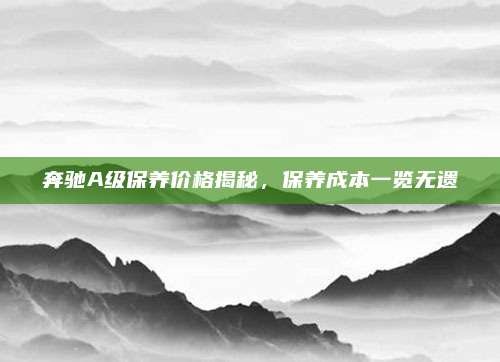 奔驰A级保养价格揭秘，保养成本一览无遗