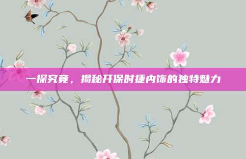 一探究竟,揭秘开保时捷内饰的独特魅力