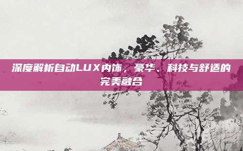 深度解析自动LUX内饰,豪华、科技与舒适的完美融合
