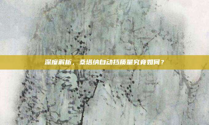 深度解析,桑塔纳自动挡质量究竟如何?