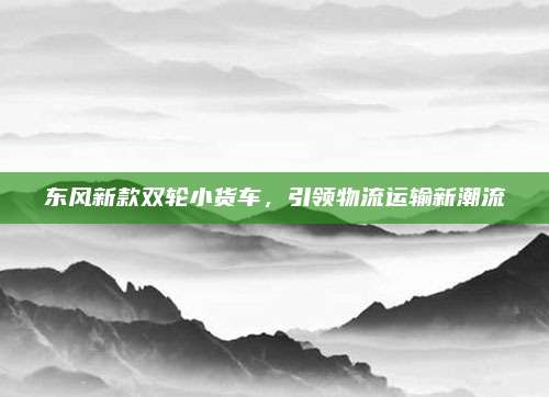 东风新款双轮小货车,引领物流运输新潮流