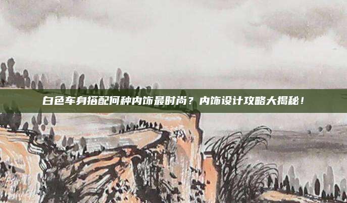 白色车身搭配何种内饰最时尚?内饰设计攻略大揭秘!