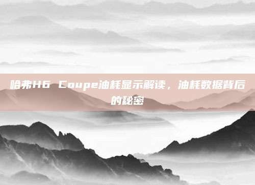 哈弗H6 Coupe油耗显示解读,油耗数据背后的秘密
