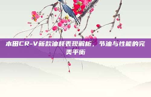 本田CR-V新款油耗表现解析,节油与性能的完美平衡