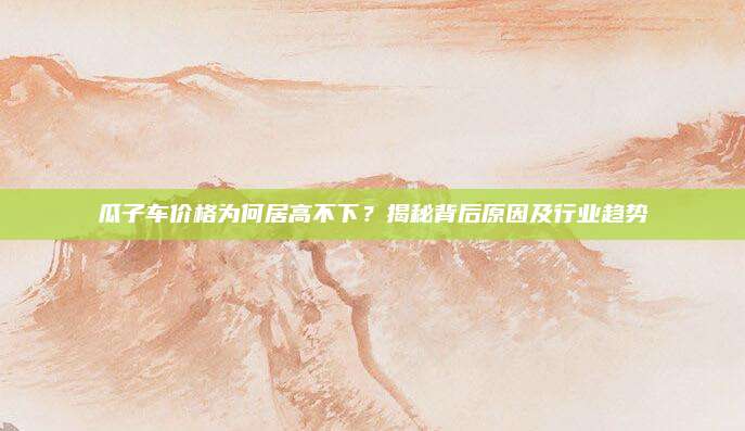 瓜子车价格为何居高不下?揭秘背后原因及行业趋势