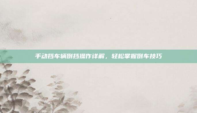 手动挡车辆倒挡操作详解，轻松掌握倒车技巧