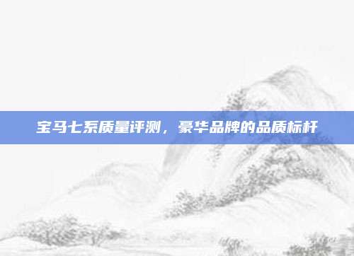 宝马七系质量评测,豪华品牌的品质标杆