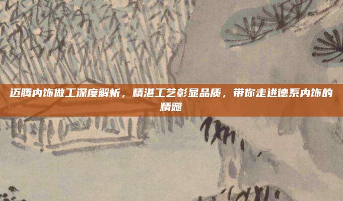 迈腾内饰做工深度解析，精湛工艺彰显品质，带你走进德系内饰的精髓