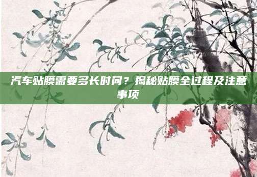 汽车贴膜需要多长时间?揭秘贴膜全过程及注意事项