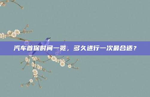 汽车首保时间一览,多久进行一次最合适?