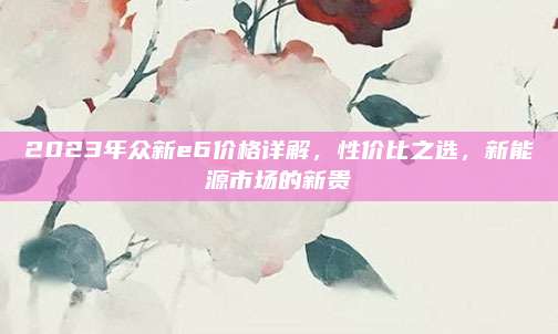 2023年众新e6价格详解，性价比之选，新能源市场的新贵